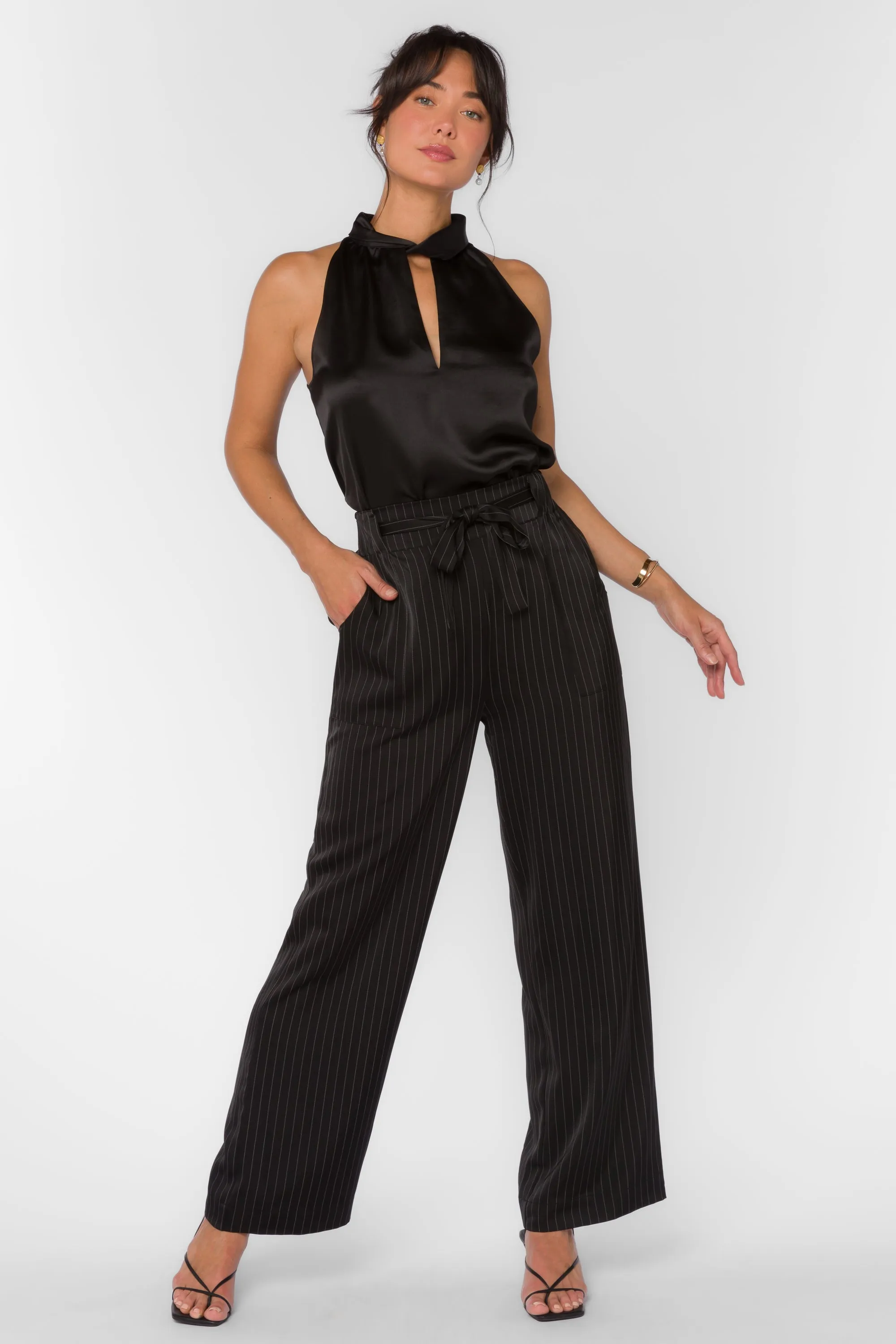 Angeline Black Stripe Pant