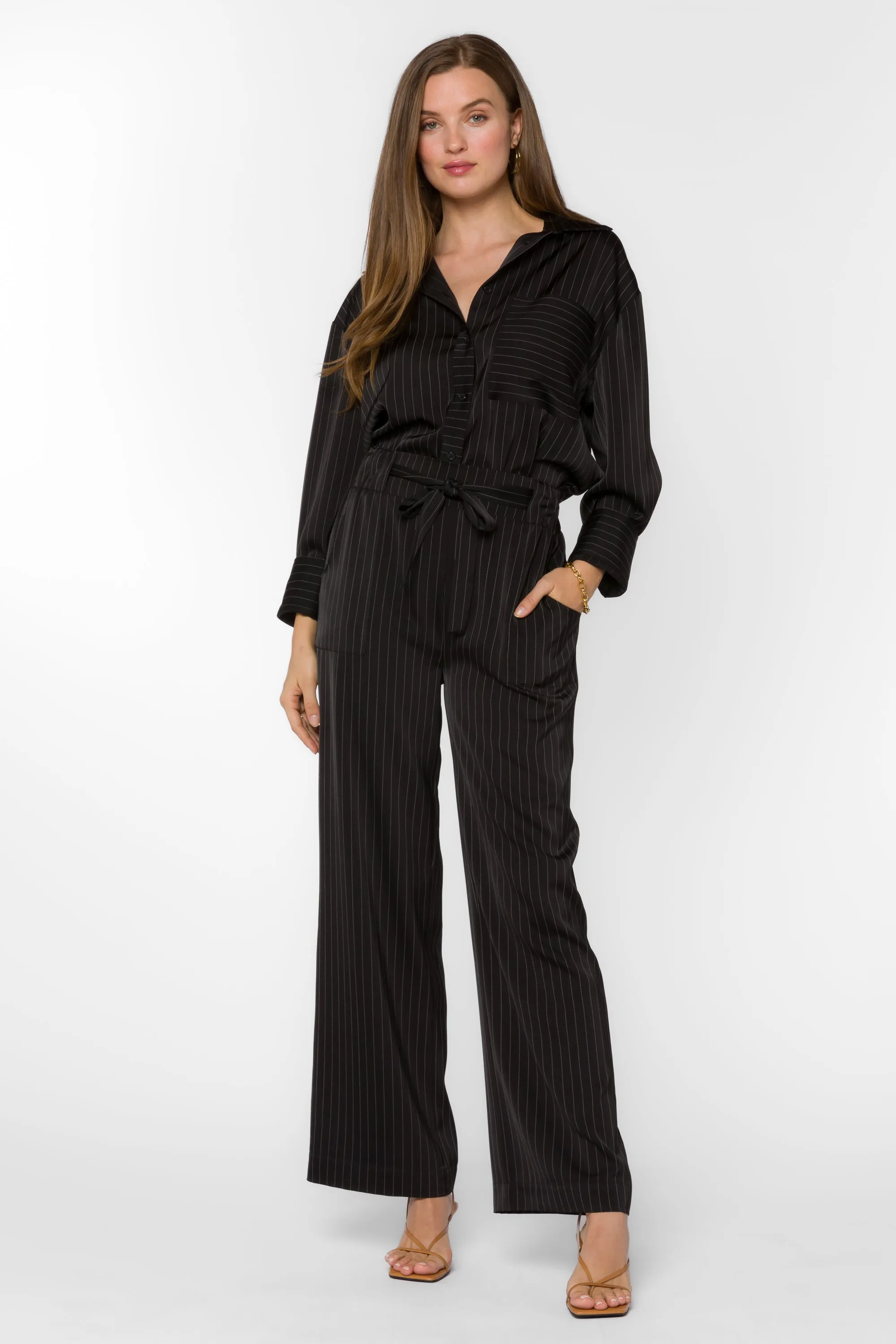 Angeline Black Stripe Pant