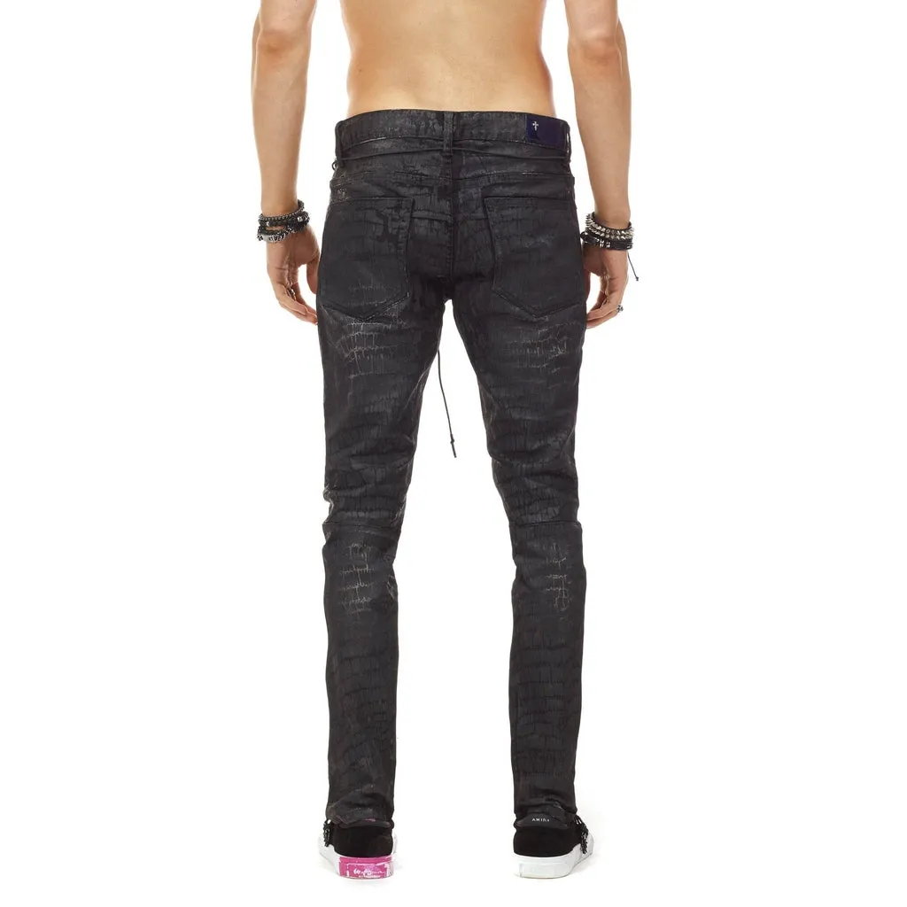 Bleunoir Crocodile Print Jeans - Black