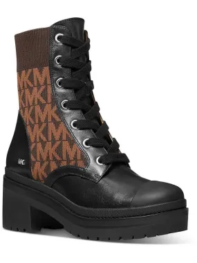 Brea Womens Leather Lace-Up Booties