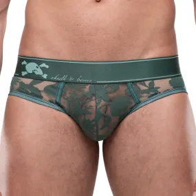 Dutch Floral Burnout Brief Green