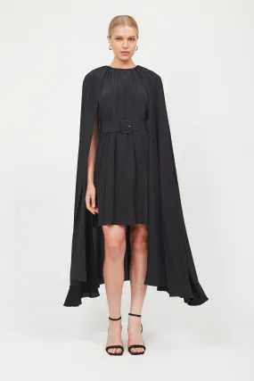 Gathered Cape Dress