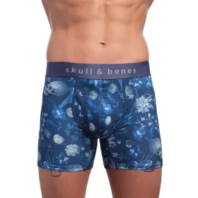 Hand Painted Dutch Floral Boxer Brief Blue