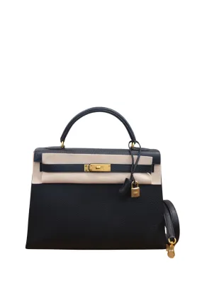 Kelly 32 Noir Gold Hardware Ardennes □B