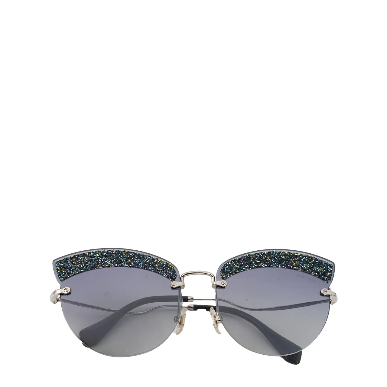 Noir Gradient with Glitter Cat Eye Sunglasses